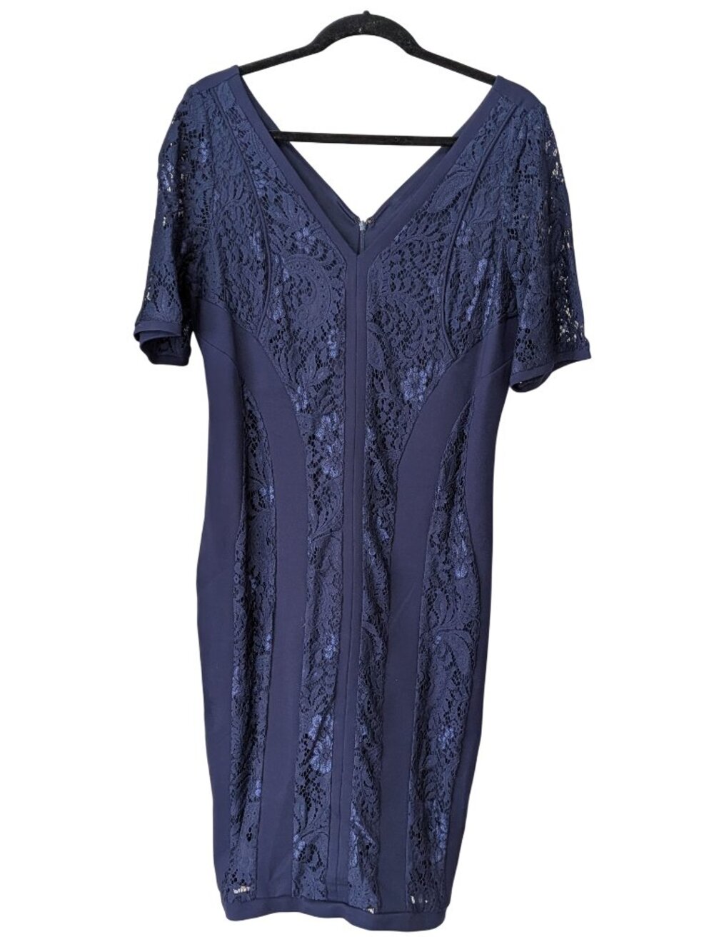 Laundry by Shelli Segal Navy Blue Lace Sheath Dress 12